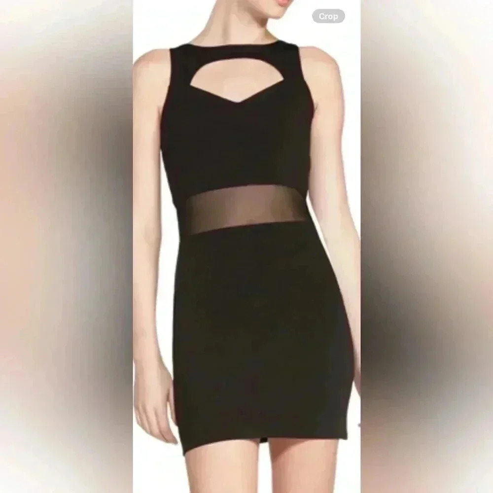 JustFab Kennedy Cut Out Mini Dress Casual Black Size L